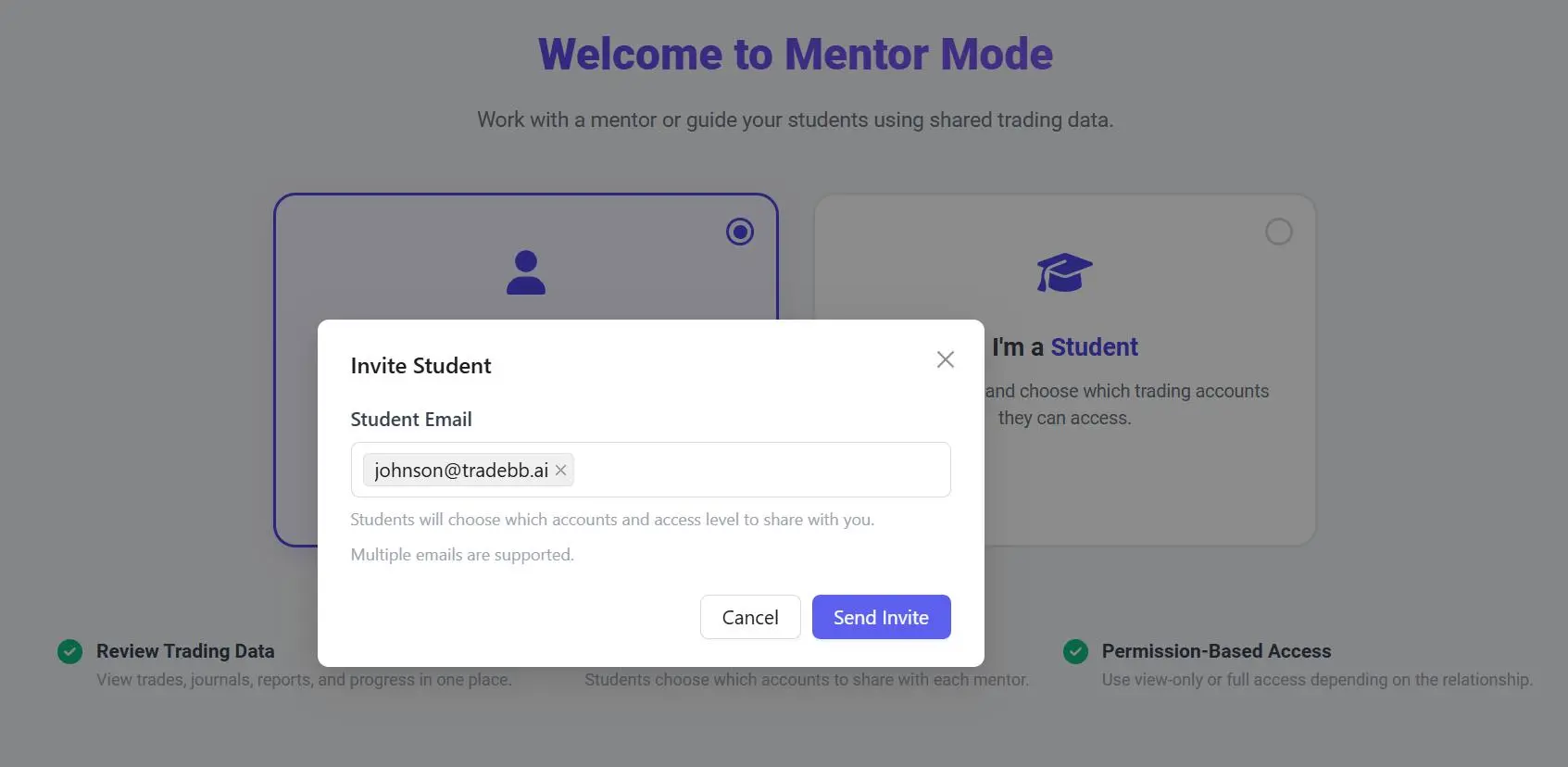 Enter the Student’s Email